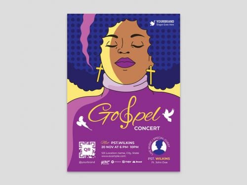 Gospel Music Concert Church Singing Event Flyer Layout - 472301410