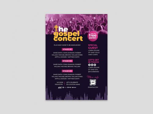 Gospel Church Christian Music Concert Event Flyer Card - 472301413