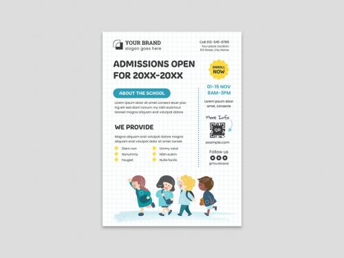 Childrens School Kindergarten Education Flyer Layout - 472301414