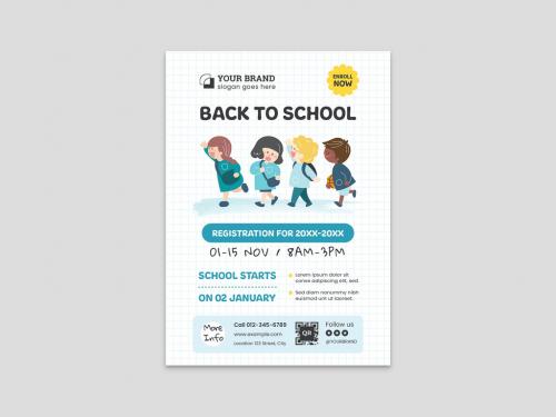 Kids Childrens Back to School Education Flyer Layout - 472301431