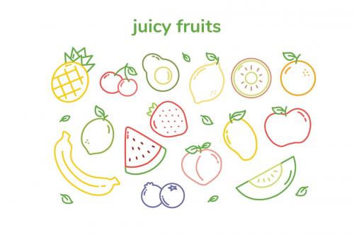 Fruit Organic Illustrations Collections