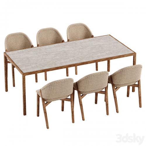 Tribu Elio chair Illum Teak table set