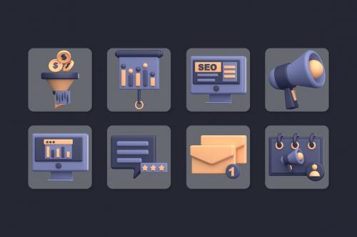 Marketing and Advertisement 3D Icon Pack