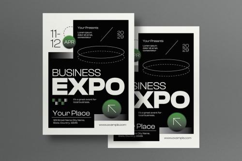 Black Modern Business Expo Flyer
