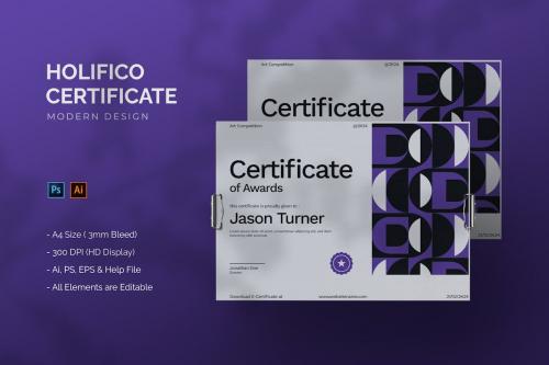 Holifico - Certificate Template