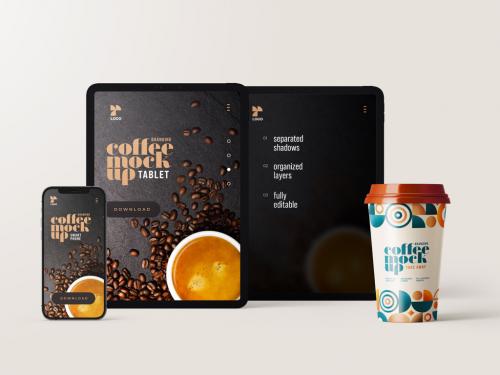 Coffee Mobile and Website Mockup - 472742066