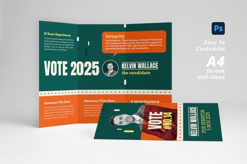 Political Election Tri-Fold Brochure Template