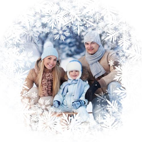 Christmas Winter Family Photo Card Layout - 472742108