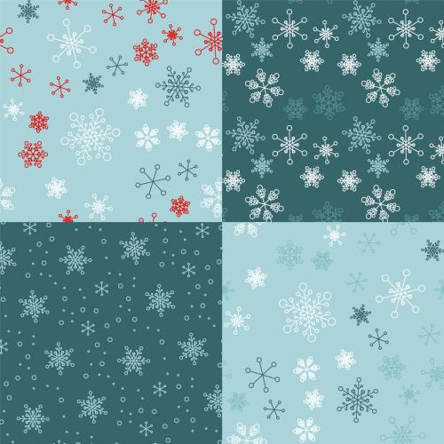 Christmas Seamless Pattern with Simple Snowflakes - 472742109
