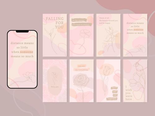 Social Media Story Layout Set in Pink - 472895778