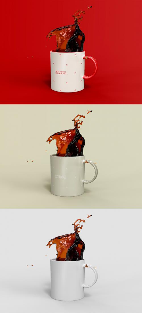 3D Coffee Mug Splash Mockups - 473154649