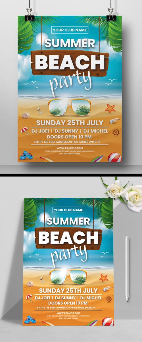 New Summer Party Flyer Layout - 473404171