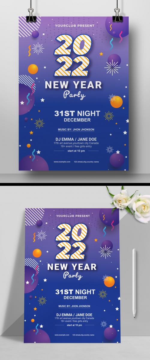 New Years Eve Party Flyer Layout - 473404188