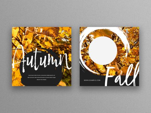 Autumn Social Media Layouts with White Typography - 473404291