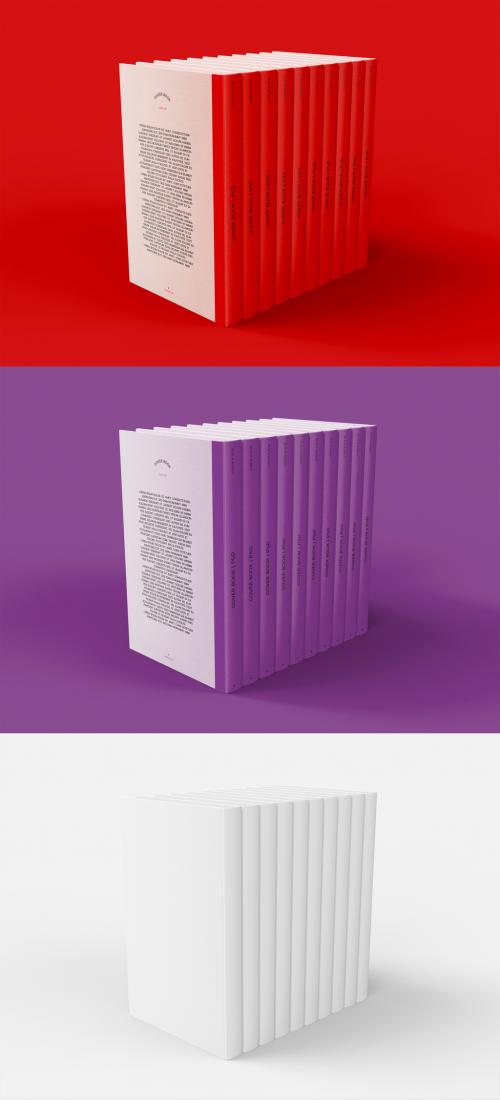 3D Stack of Cover Books Mockup - 473404665