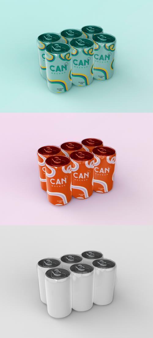 3D Soda Cans Pack Mockup - 473405546