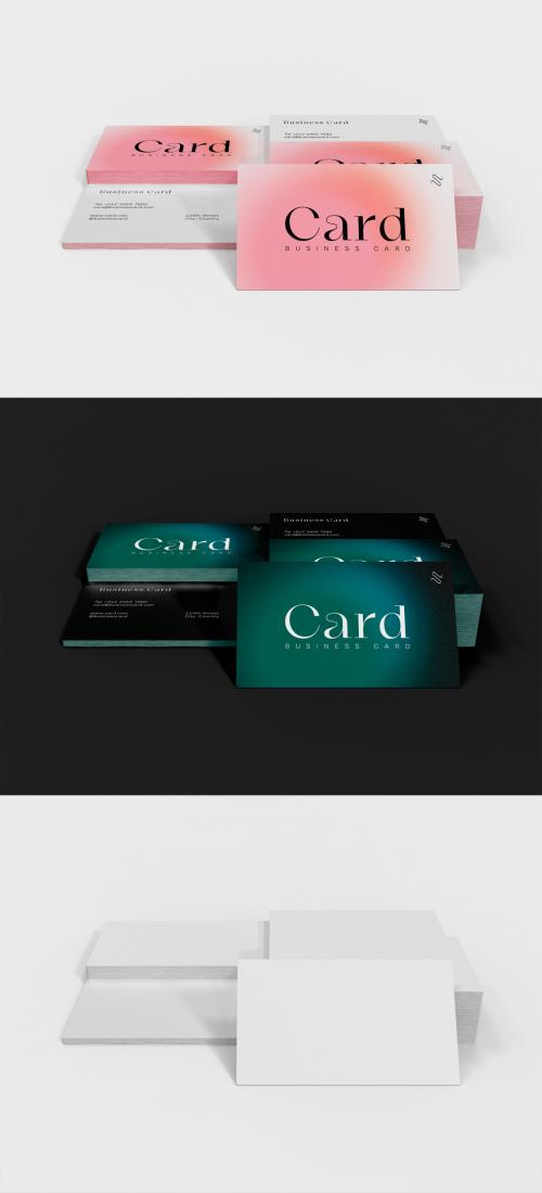 3D Stacked Business Cards Mockup - 473406678