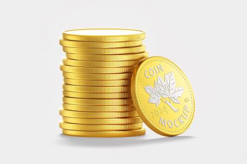 Golden Coin Mockup