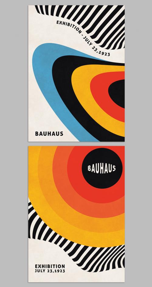 Minimal Geometric Graphic Covers Layout Design of Bauhaus Art - 473612642