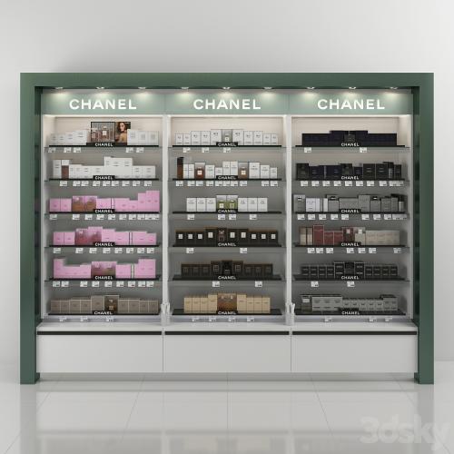Trade rack with perfume Chanel