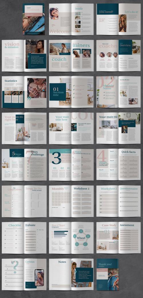 ebook Workbook Course Creator with Turquoise and Beige Accents - 473612895