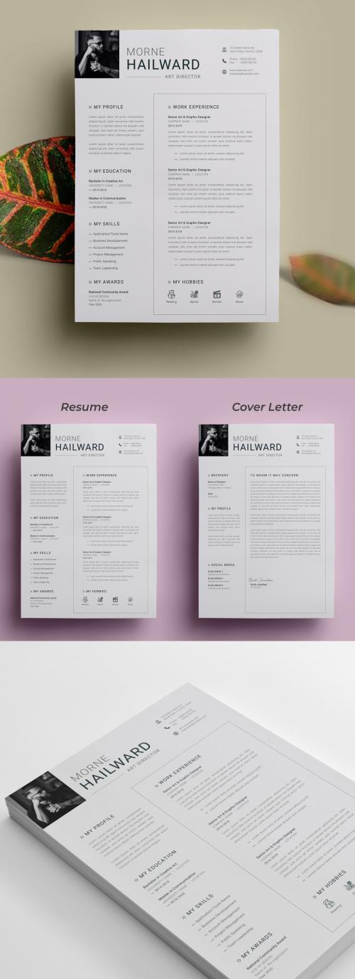 Clean Resume/CV with Cover Letter - 473616074
