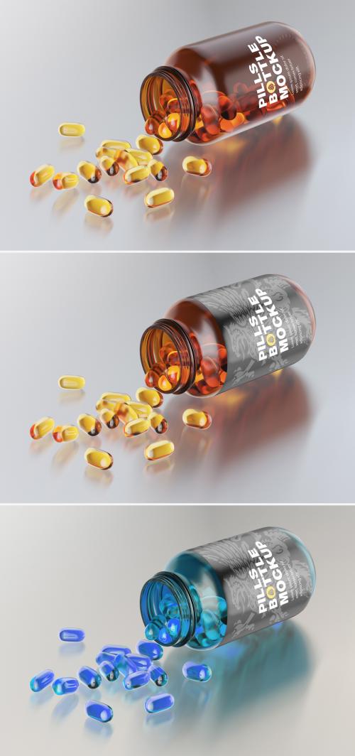 Amber Pills Bottle Mockup - 473619627
