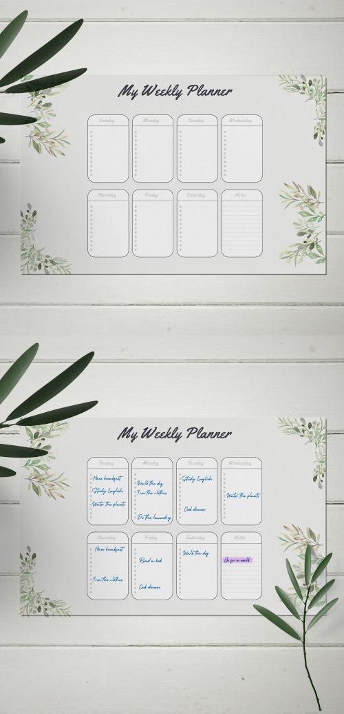 Nature Weekly Desk Planner 2022 Layout - 473620044