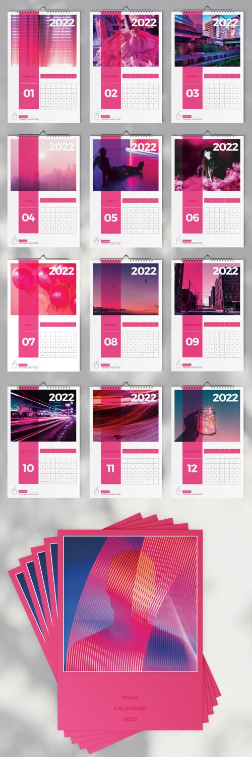 Pink Lifestyle Wall Calendar 2022 Layout - 473620054