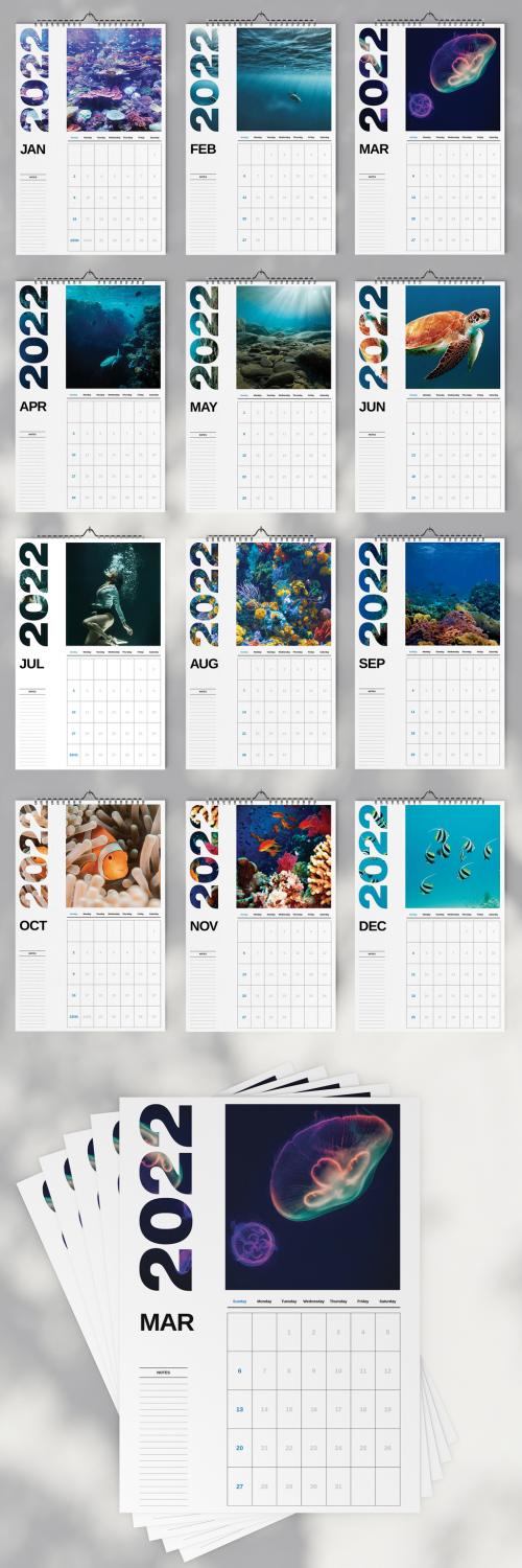Wall Calendar 2022 Layout - 473620074