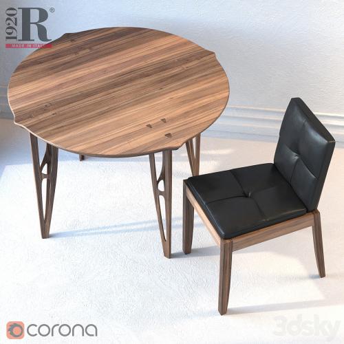 Vegan table. Bever sedia chair. Riva 1920