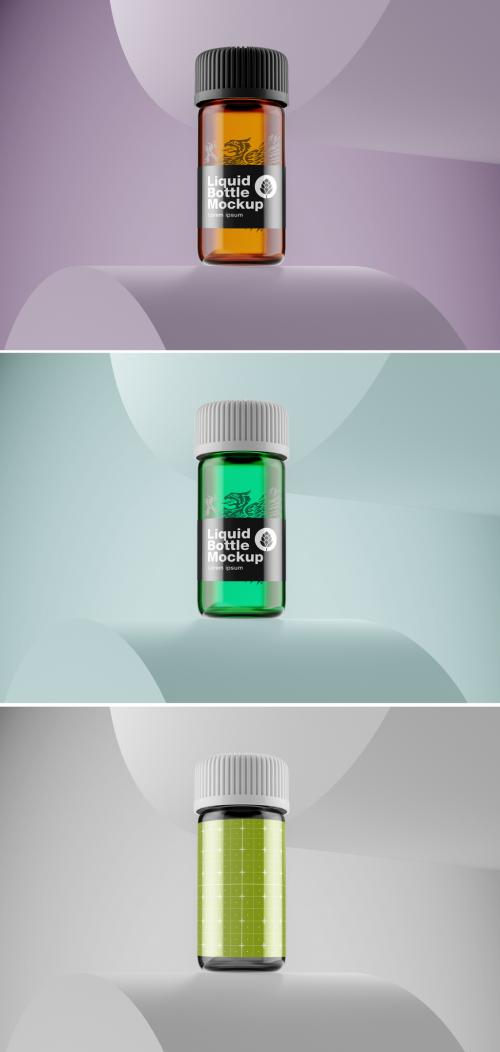Amber Glass Medicine Bottle Mockup - 473623054