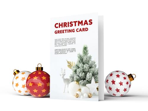 Christmas Greeting Card Mockup - 473623981