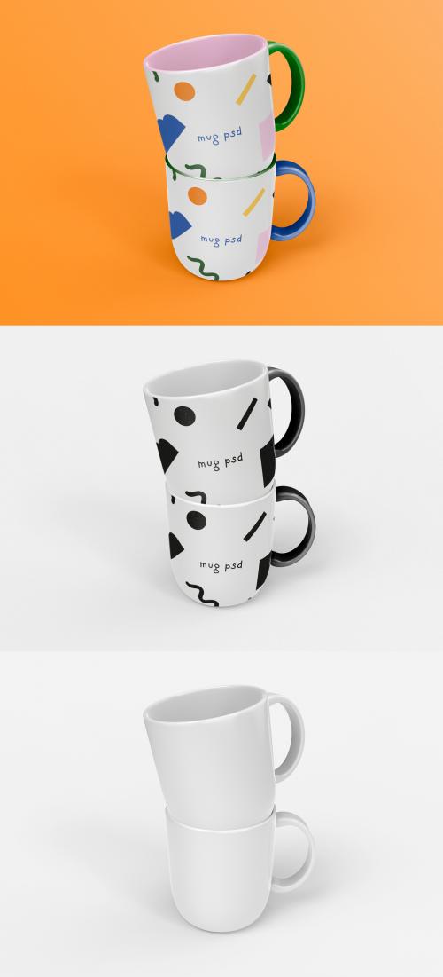 3D Two Coffee Mugs - 473629704
