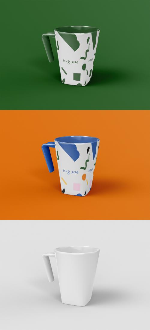3D Front View of Square Coffee Mug - 473629707