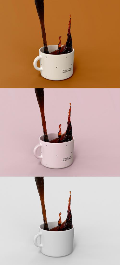 3D Coffee Mug Splash Mockups - 473629727