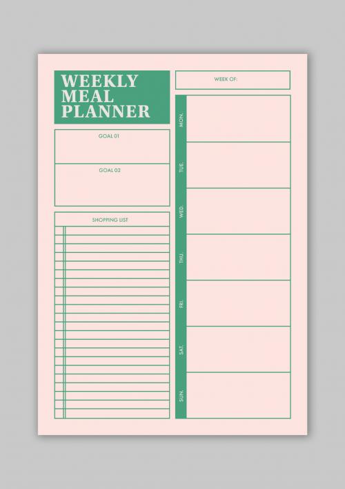 Pink and Green Meal Planner - 473840704