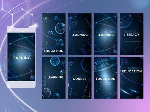 Futuristic Education Technology Layout for Social Media Story Set - 473848420