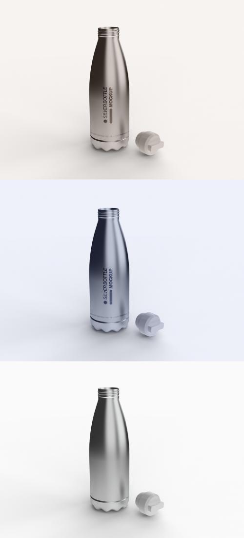 Isolated Metal Bottle Mockup - 473849012