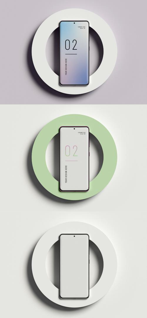 Top View of Isolated Smartphone Mockup - 473849033