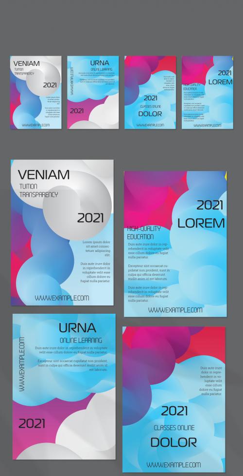 Flyer Layouts with Futuristic Wavy Gradient Cloud Shape - 473860359