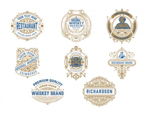 Set of 8 Vintage Logos and Badges - 474092451