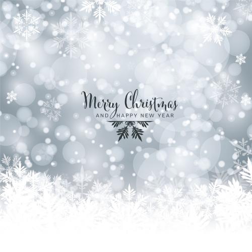 Christmas Flyer Card Layout with Snowy Background - 474105846