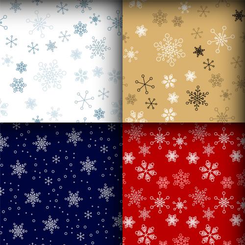 Christmas Color Seamless Pattern with Simple Snowflakes - 474105864