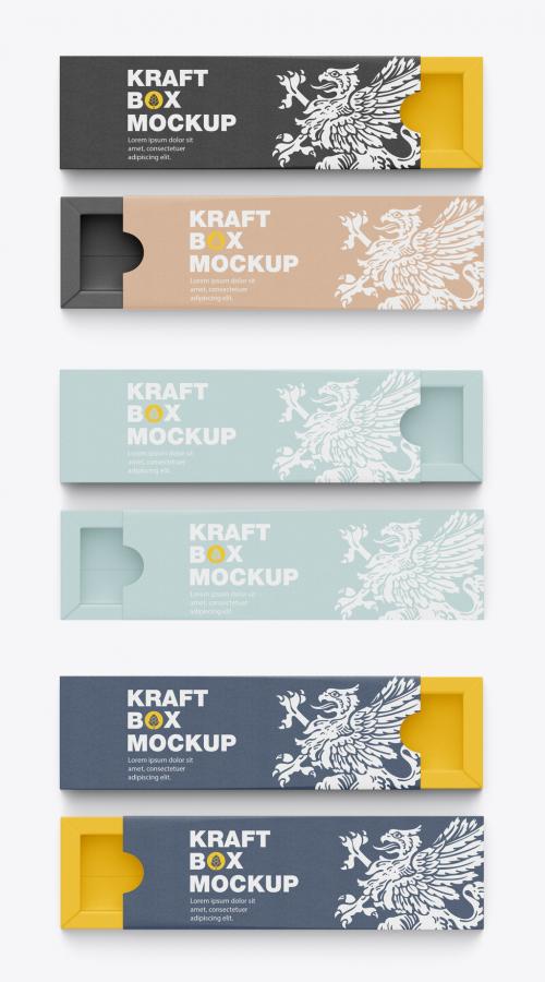Flat Kraft Box Mockup - 474281176