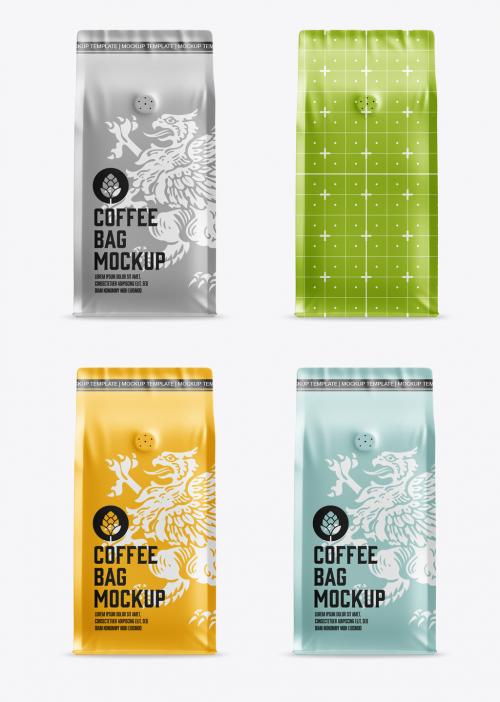 Metallic Paper Coffee Bag Mockup - 474777619