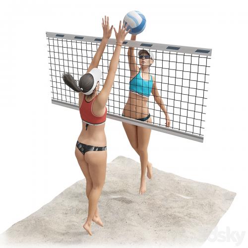 Girls playing beach volleyball 2