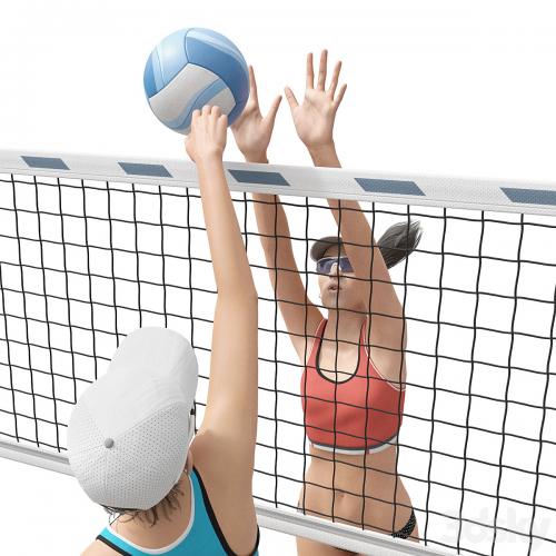Girls playing beach volleyball 2