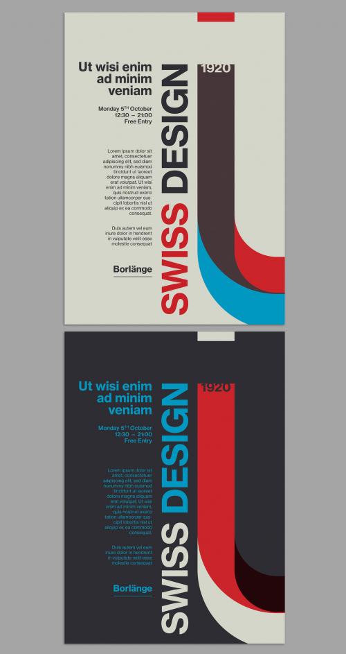 Swiss Style Composition Poster Layout with Creative Typography - 475188575