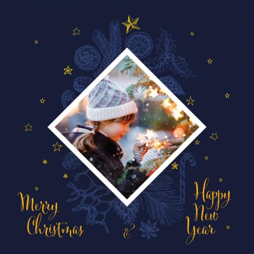 Christmas Red Family Photo Card Layout - 475407672